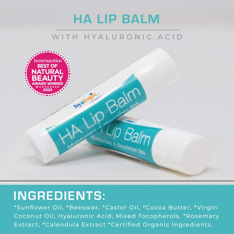 Hyalogic Hydrating Lip Plumping Balm w/Hyaluronic Acid | Dry Lips | Natural Moisturizing Lip Balm | Gluten & Fragrance Free, Unflavored (0.15oz) 4.25g 0.15 Ounce (Pack of 1) - NewNest Australia