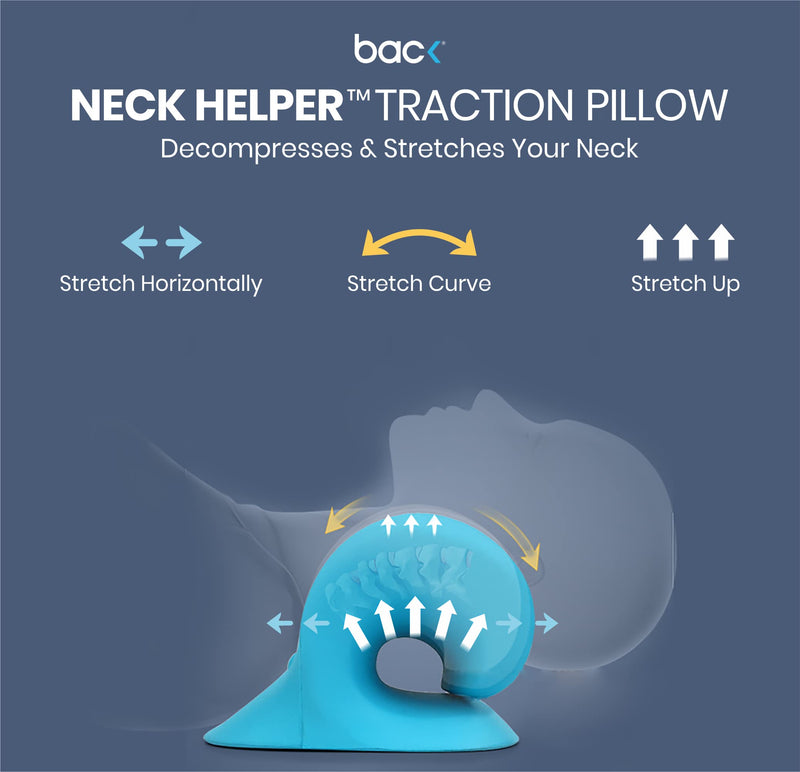 back - Neck Helper Traction Pillow for Pain Relief and Relaxer, Neck Hump and Posture Corrector, Chiropractic Neck Pillow for Pain Relief and Spine Alignment… Blue - NewNest Australia