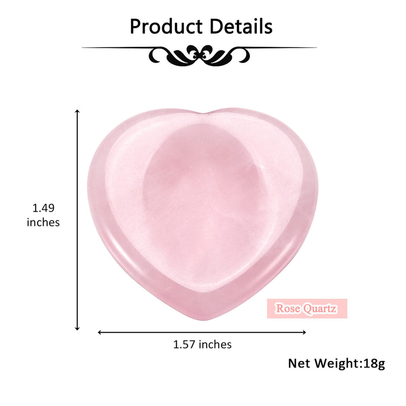 CrystalTears Rose Quartz Crystal Worry Stone Heart Shape Healing Crystals Thumb Worry Stone Polished Pocket Palm Stone for Anxiety Stress Relief Meditation Reiki Healing - NewNest Australia