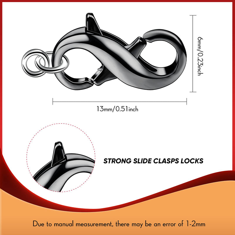 3 Pieces Lobster Clasp Double Opening Lobster Clasp Lock Necklace Connector Bracelet Extender Clasps for DIY Jewelry Repair Kit Bracelet Necklace Jewelry Closing (Black,0.51 x 0.24 Inch) Black 0.51 x 0.24 Inch - NewNest Australia