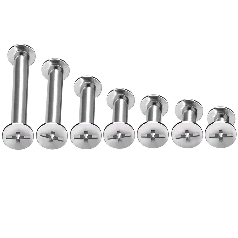 Pangda 80 Set Chicago Binding Screw Assorted Kit Metal Round Cross Head Stud Screw Post Nail Rivet Chicago Button for DIY Leather Decoration Bookbinding (5 x 5, 8, 12, 18, 25, 35, 45, Silver) 5 x 5, 8, 12, 18, 25, 35, 45 - NewNest Australia