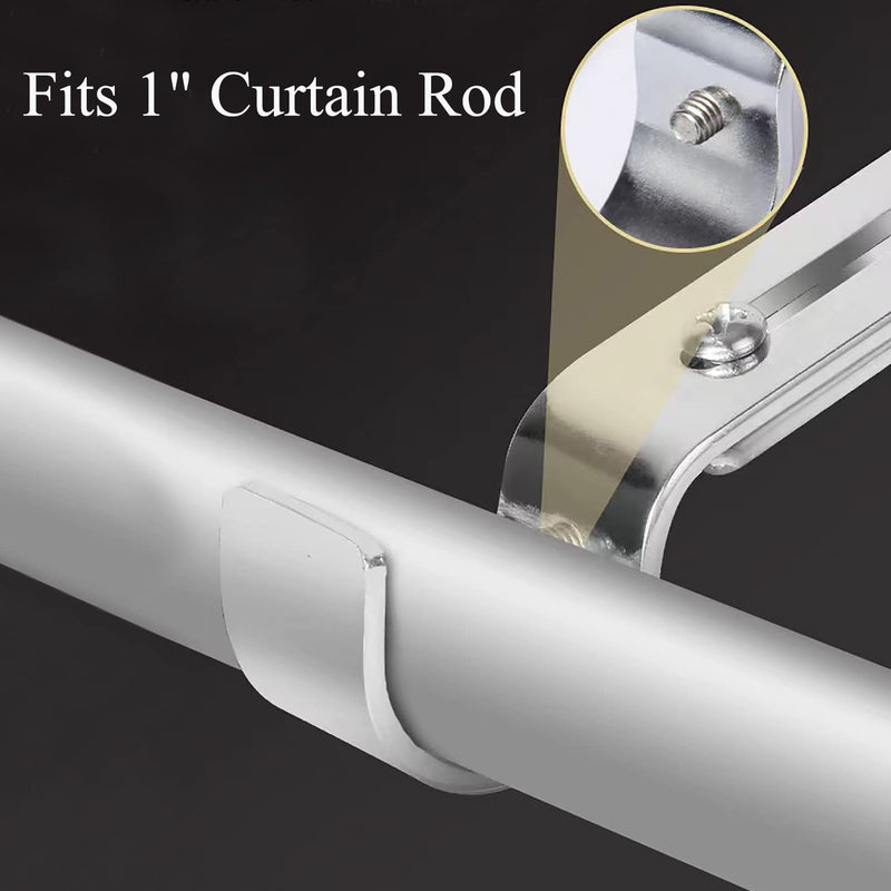 Curtain Rod Brackets for Adjustable, 2 Pack Premium Rod Bracket for Walls, Curtain Rod Holder, Drapery Rod Holders Hardware Window Curtain Rod Support Hanger for 1 Inch Rod (Black) Black - NewNest Australia