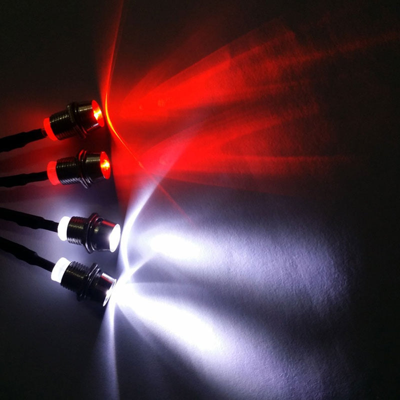 ShareGoo 4Leds LED Light Headlights Taillight Kit Accessories Compatible with Traxxas HSP Tamiya Redcat RC4WD Axial SCX10 RC Car Truck Tank Crawler(2 Red +2 White) - NewNest Australia
