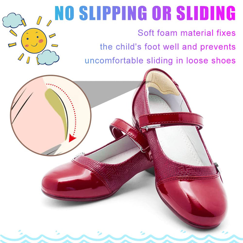 Pack of 12 Heel Pads for Children, Soft and Sticky Heel Holder, Children's Heel Pads for Too Large Shoes, Shoe Reducer, Small Heel Protector for Girls and Boys (Black + Beige) - NewNest Australia
