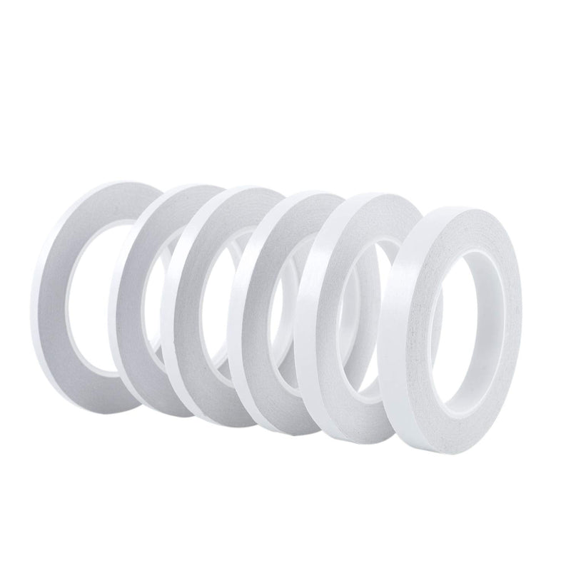 Double-Sided Tape for Arts, Crafts, Photography, Scrapbooking, Tear-by-Hand, Paper Backing (6 Rolls) (Width: 6mm/ 9mm/ 12mm/ 15mm) - NewNest Australia