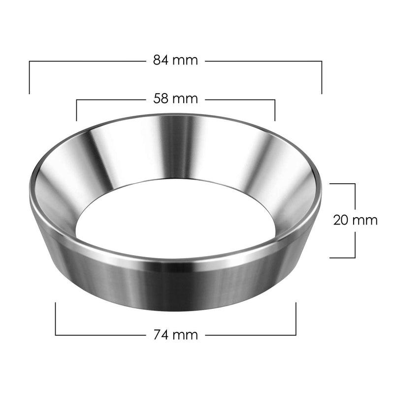 NewNest Australia - 58mm Espresso Dosing Funnel, MATOW Stainless Steel Coffee Dosing Ring Compatible with 58mm Portafilter (58mm) 