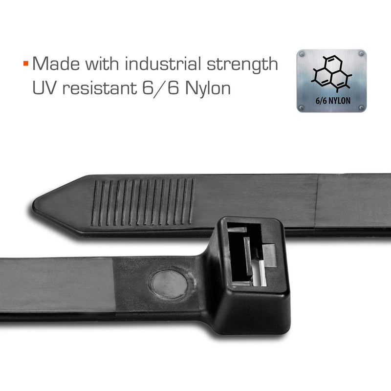 TR Industrial Ultra Heavy Duty Multi-Purpose UV Cable Ties (50-Piece), 250 lbs. Tensile Strength, 8.9", Black 8.9" - NewNest Australia