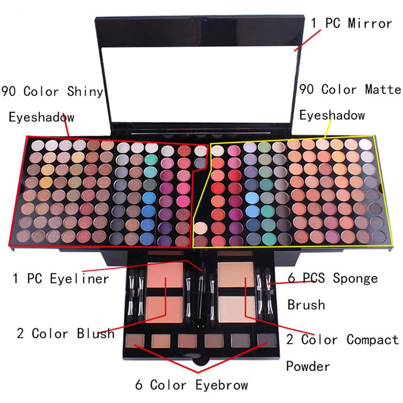 PhantomSky 180 Colours Eyeshadow Palette Makeup Contouring Kit - Perfect for Professional and Daily Use - NewNest Australia