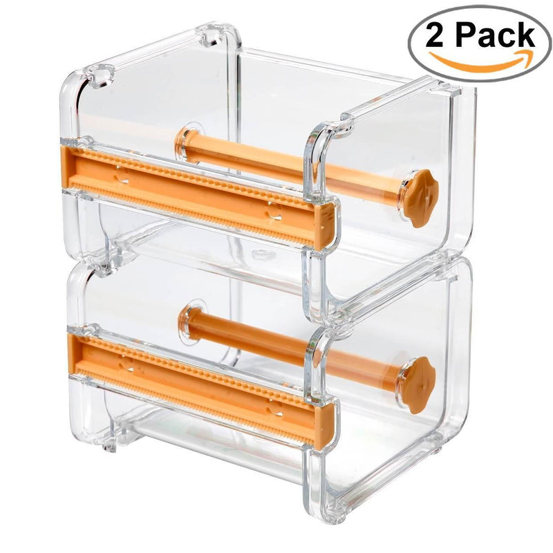 2pcs HomDSim Washi Tape Dispenser Cutter,Roll Tape Holder Organizer,Masking Tape Desktop Tape DIY Sticker Roll Tape Cutter Holder Storage,Washi Tape Box Yellow - NewNest Australia