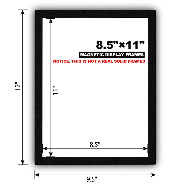 Nellvita 4Pcs Magnetic Signs Holder, for 8.5" x 11" Letter, Durable PVC Magnetic Document Holder, Magnetic Picture Poster Frame, Can Self-Adhesive Wall/ Door/ Window or Magnetic for Refrigerator Black 4 Pcs - NewNest Australia