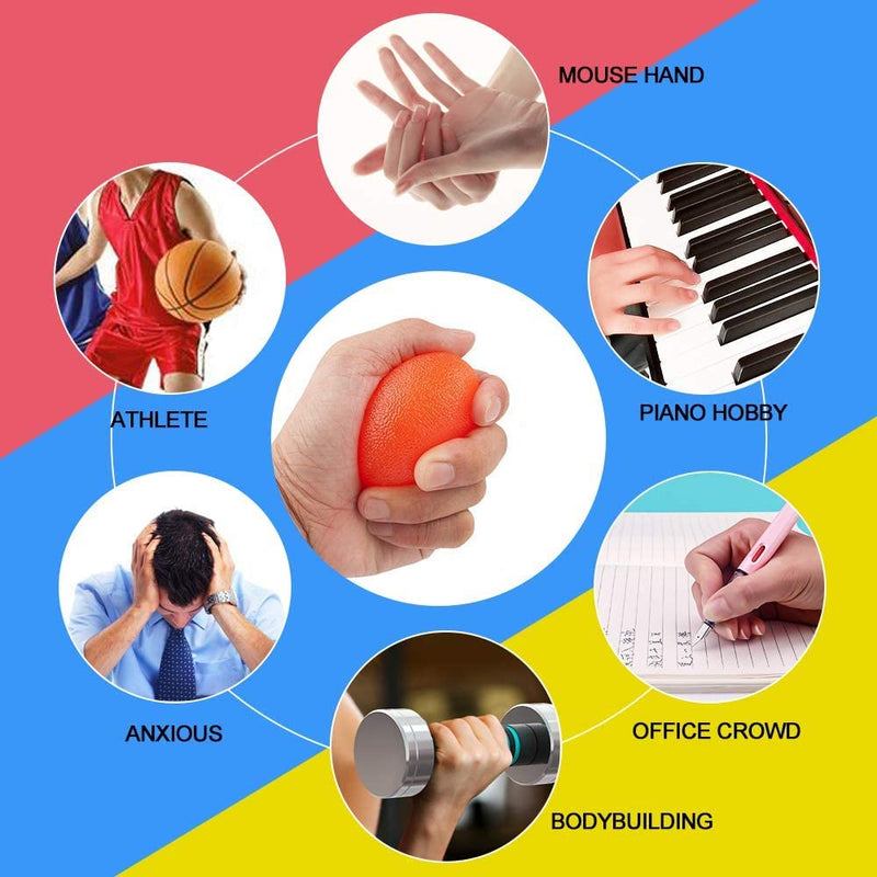GaoBangM Gel Hand Balls, Hand Therapy Squeeze Exercise Stress Balls Finger Wrist for Arthritis Hand, Finger, Grip Strengthen and Stress Relief 3 Pcs - NewNest Australia