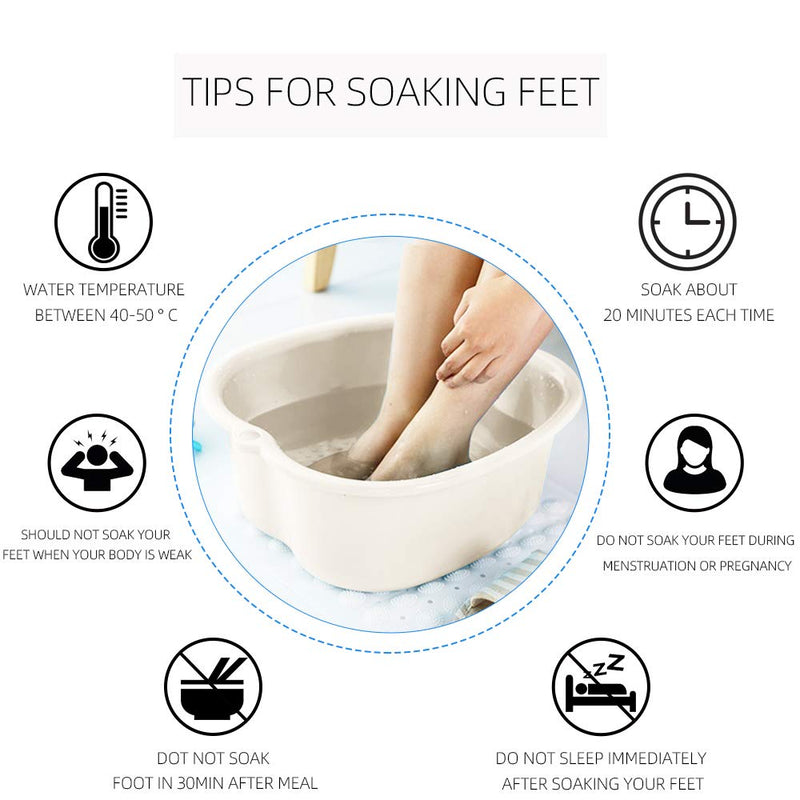 Ownest Foot Bath Spa,Water Spa and Foot Massage, Sturdy Plastic Foot Basin for Soaking Foot,Toe Nails, and Ankles,Pedicure,Portable Foot Tub-White D-white - NewNest Australia