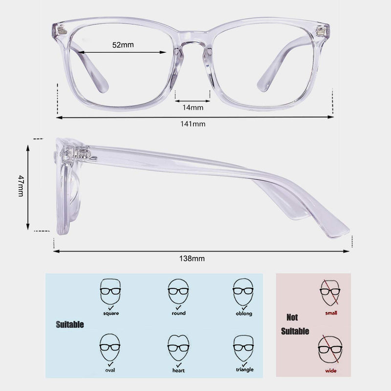 Maxjuli Blue Light Blocking Glasses,Computer Reading/Gaming/TV/Phones Glasses for Women Men(Transparent) A1-transparent - NewNest Australia