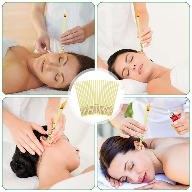 ACWOO Ear Candles, 24Pcs Natural Beeswax Ear Candles, 100% Non-Toxic Cylinders Fragrance Hollow Candles, Ear Wax Remover Candle Kit for Blocked Ears (Beige-24P) Beige-24pcs - NewNest Australia