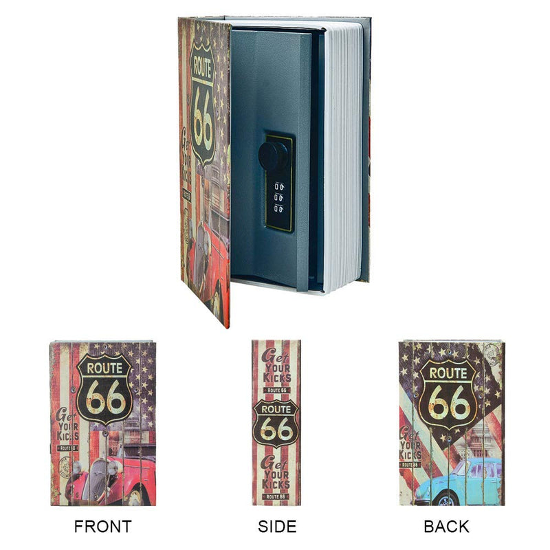 Small Sized Diversion Book Safe Storage Box, Dictionary Secret Safe Can with Security Combination Lock/Key, Diversion Book Hidden Safe (Combination, 66 Route) 66 Route-Combination - NewNest Australia