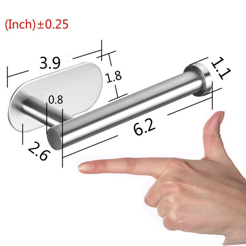 Cerekony Adhesive Toilet Paper Holder, Roll Holder Small Space for Kitchen Bathroom Utility Hooks Stick on Wall Stainless Steel Brushed Nickel White - NewNest Australia