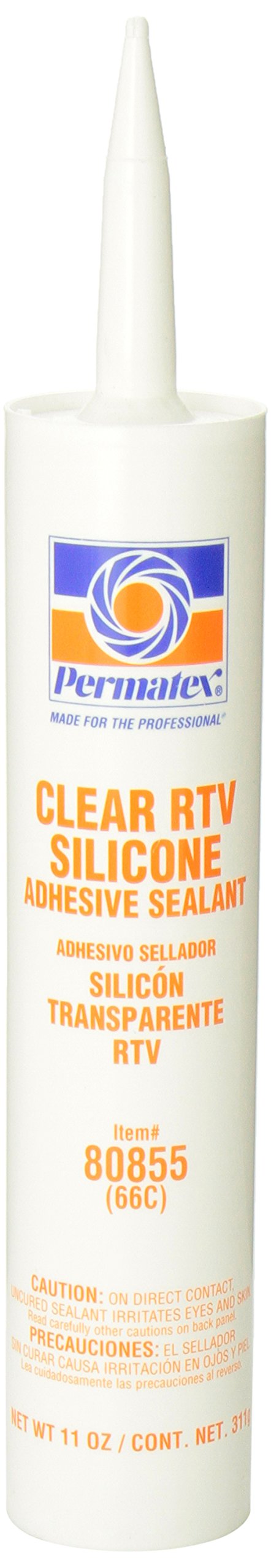 Permatex 80855 Clear RTV Silicone Adhesive Sealant, 11 oz. Pack of 1 11 oz. - NewNest Australia