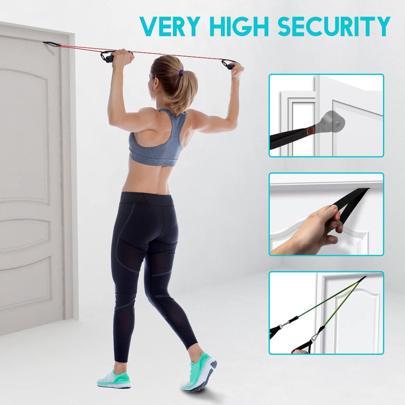 Slim Panda Heavy Duty Door Anchor for Resistance Bands - Door Strap Attachment Perfect for Workout Bands, Pull Up Bands, Strength Training Ergonomic Anti-Slip Heavy Gauge Welded Rings Strong Nylon Webbing 2 Pack - NewNest Australia