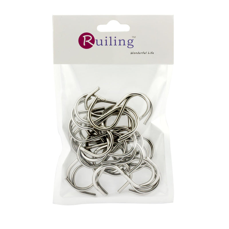 NewNest Australia - RuiLing 24-Pack 2 Inch S Shaped Hanging Hooks, Heavy-Duty Genuine Solid Polished Stainless Steel,for Jewelry, Key Ring,Kitchen Spoon Pot Multiple uses 