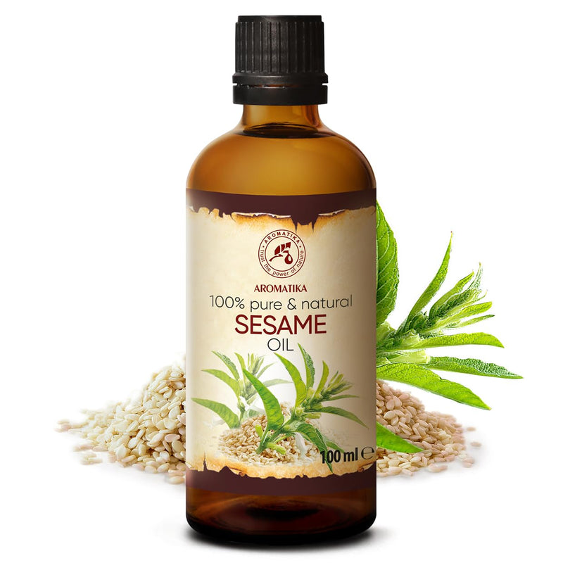 Sesame Oil 100Ml - Sesamum Indicum - Mexico - 100% Natural And Pure Oil - Cold Pressed And Refined - For Beauty - Body - Cosmetics - Hair - Massage Sesame Oil - NewNest Australia