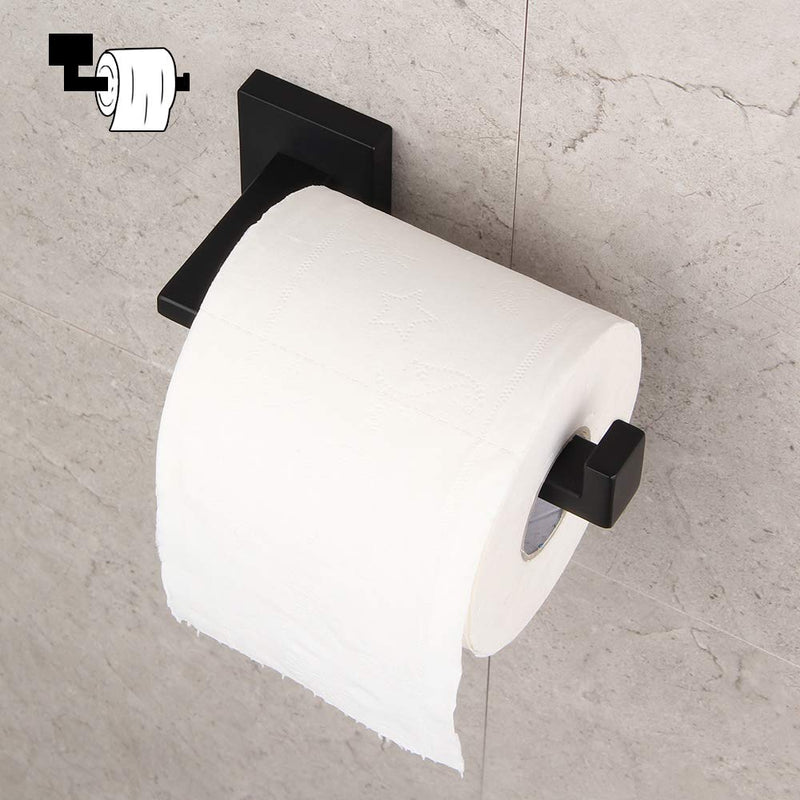 GERZWY Bathroom Toilet Paper Holder SUS 304 Stainless Steel Matte Black Tissue Paper Roll Holder Wall Mount IG1805-BK - NewNest Australia