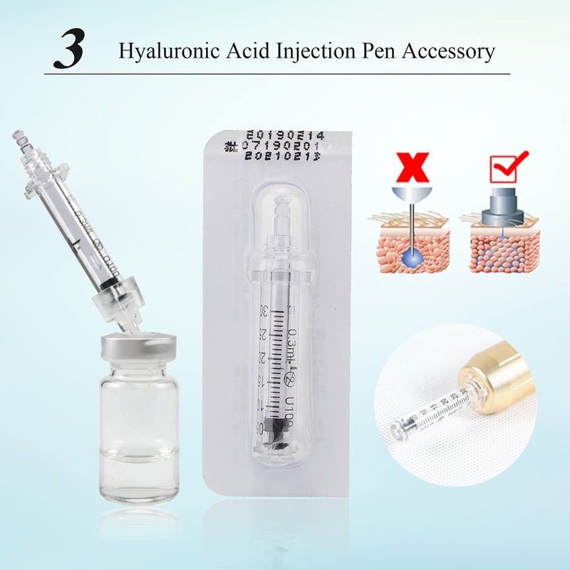 5pcs 0.3ml Ampoule Head, Hyaluronic Pen Accessory Ampoule Head Needle Head Massage Atomizer Beauty Machine Pen for Lifting Lip Anti Wrinkle Skin Care Tool - Restore Elastic Skin (1#) - NewNest Australia