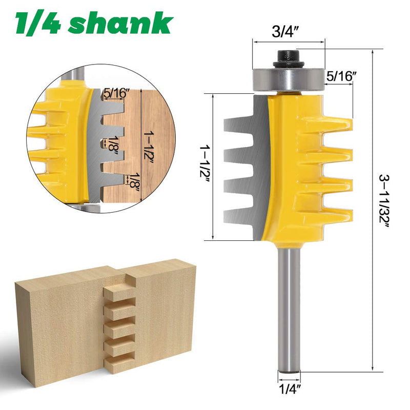 WSOOX 1/4 Inch Shank Finger Joint Router Bit, Reversible Finger Joint Glue Joint Router Bit for Woodworking - NewNest Australia