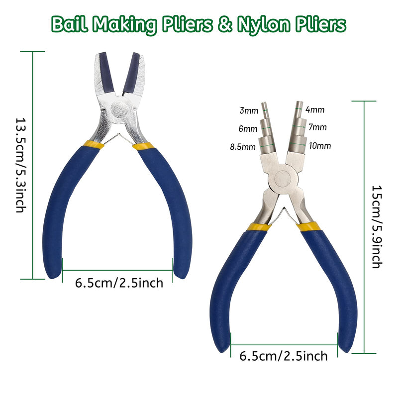Jewelry Making Nylon Pliers Sets, AngleKai 6 IN 1 Jewelry Bail Making Pliers and Nylon Jaw Flat Nose Pliers Loop Pliers for Jewelry Making, Jump Ring (blue) Blue - NewNest Australia
