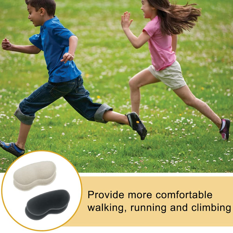 Heel Grips for Kids and Ladies Shoes, Soft Heel Cushion Pads Heel Grips for Shoes Too Big Self-adhensive Shoes Heel Inserts for Prevent Rubbing and Sliding(Black+Beige) (4 Pairs) 4 Pairs - NewNest Australia