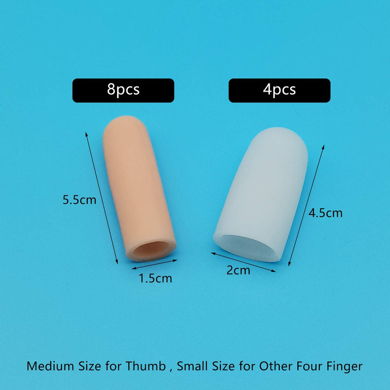 Finger Protection Silicone Gel Finger Cots Thumb Protection (12 Pieces), Finger Sleeves, Finger Bandages For Hand Czema, Finger Cracks, Finger Arthritis And More. - NewNest Australia