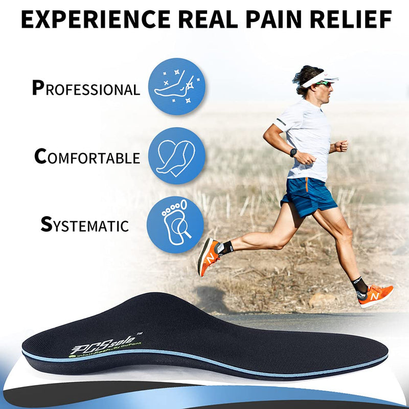 PCSsole Orthotic High Arch Support Insoles, Comfort Sport Insert for Flat Feet, Plantar Fasciitis, Feet Pain, Foot Valgus, Over Pronation for Men and Women S:Women(6-7.5)26cm Black - NewNest Australia