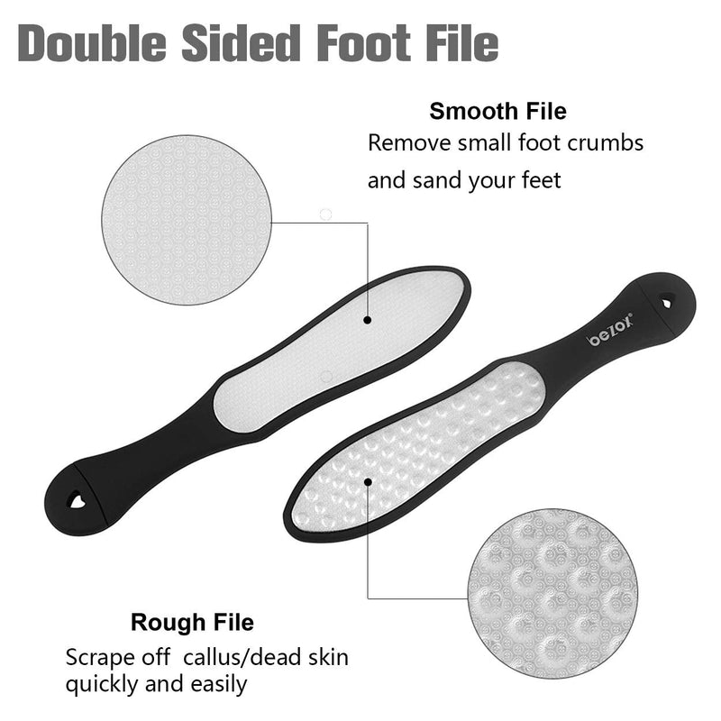 BEZOX Callus File Callus Remover for Foot Care, 3-in-1 Design Foot File, Coarse/Fine/Mini Callus Rasp for Pedicure, Double-Sided, Rustproof - NewNest Australia