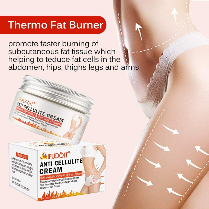 Cellulite Cream,Professional Hot Cream,Slimming & Firming Cream, Fat Burner Cream, Hot Body Slim Loss Weight Cream, Perfect for Shaping Waist, Abdomen and Buttocks （100g） - NewNest Australia