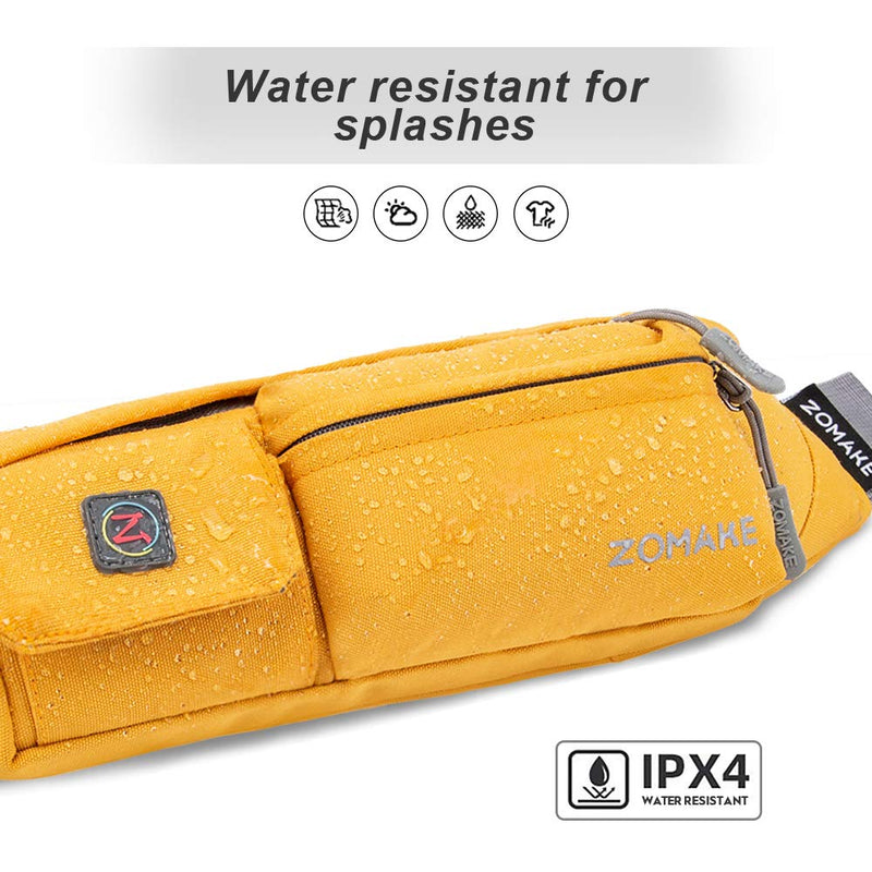 ZOMAKE Fanny Pack for Men Women, Slim Belt Bag Water Resistant Small Waist Bag Pack with 4 Pockets for Running Cycling Workout Fit All Phones York yellow - NewNest Australia