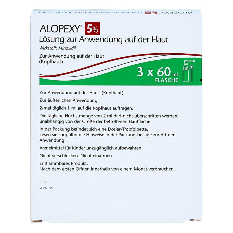 Alopexy 5%, 3x60 ml solution, gel, unscented - NewNest Australia