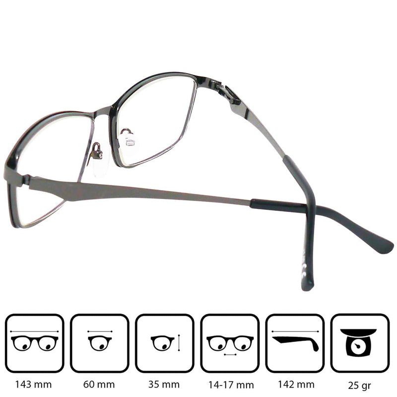 Mini Glasses, Elegant Anti-Blue Light Glasses, Reading Glasses With Rectangular Lenses, Free Case, Stainless Steel Glasses Frame, Blue Light Filter Glasses For Men And Women - NewNest Australia