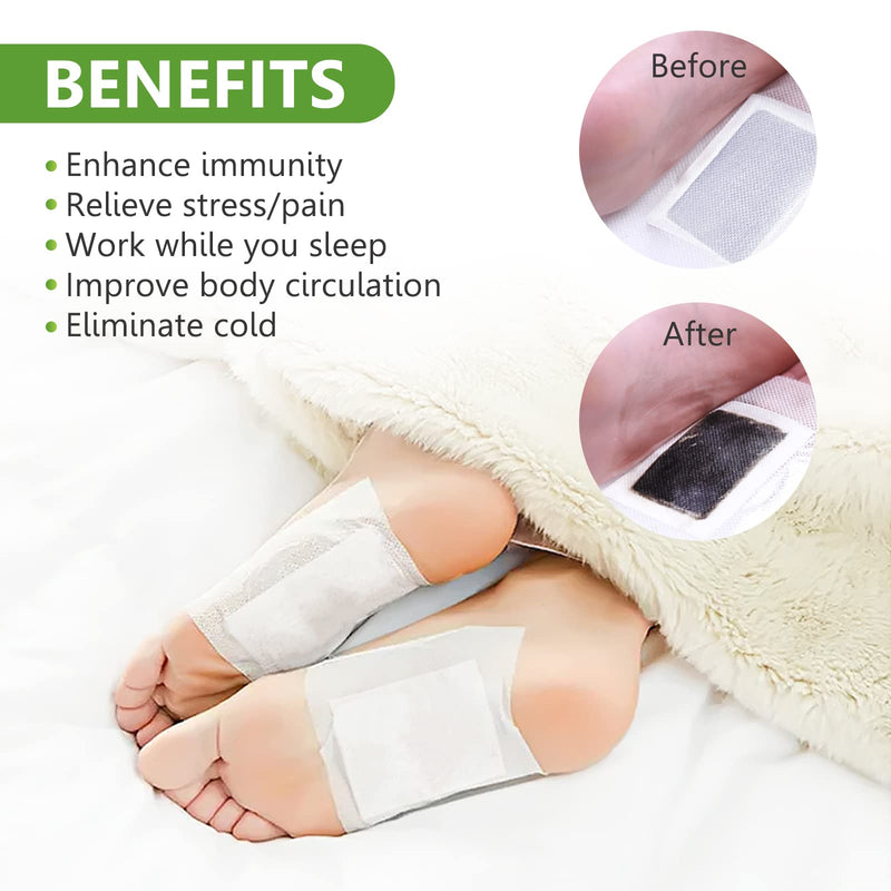 20 Pcs Foot Patches, Foot Pads, Foot Patches, 100% Natural Foot Pads Lmprove Sleep Quality Enhance Blood Circulation, with Bamboo Vinegar and Ginger Powder 20 PCS - NewNest Australia