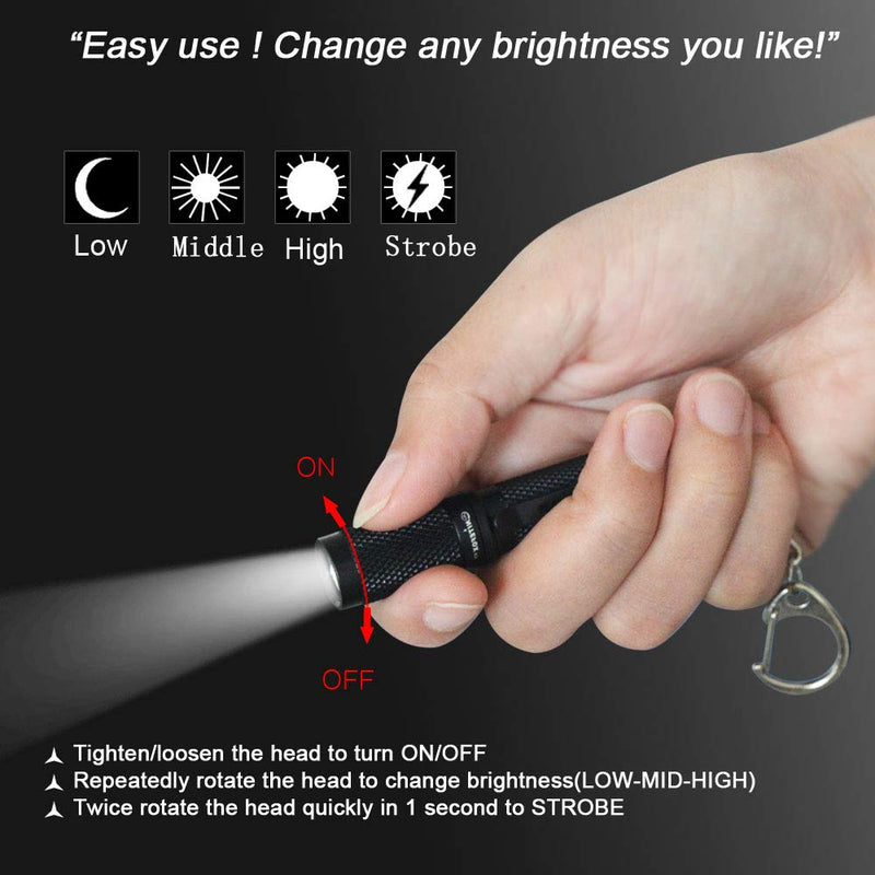 High Bright Keychain Flashlight K3,Supper Bright 150 Lumens,Nice as Everyday Flashlight Lantern Waterproof EDC Light for Emergency Outdoor Dog Walking Kids Parents Gift (black and red 2 flashlights) black and red 2 flashlights - NewNest Australia