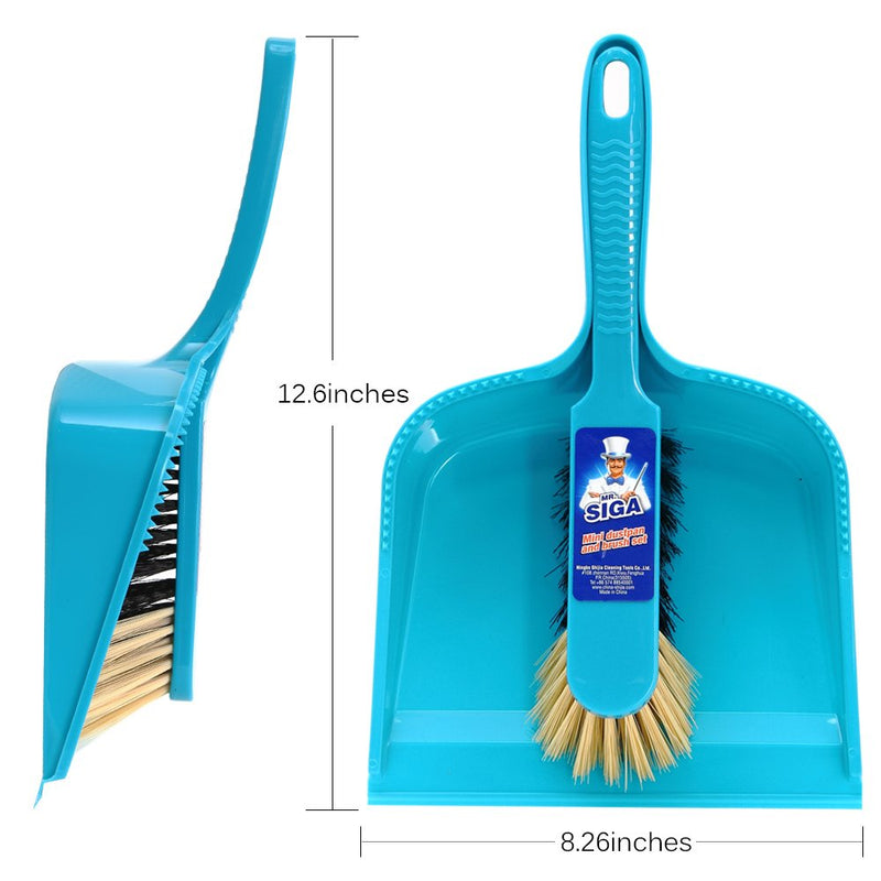 MR. SIGA Dustpan and Brush Set, Pack of 2 Set, Blue & Grey - NewNest Australia