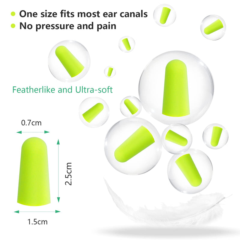 Acwoo Ear Plugs, 60 Pairs Of Ear Protection, Foam Plugs, Noise Canceling Ear Plugs For Sleeping, Reusable Ear Plugs For Sleeping, Loud Sounds, Snoring (Yellow) - NewNest Australia