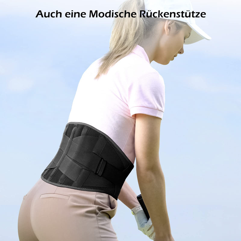 FREETOO Back Brace for Men and Women, Breathable Back Support Belt, Back Strap with 5 Stays for Sports, M (Waist: 90-105 cm) Black - NewNest Australia