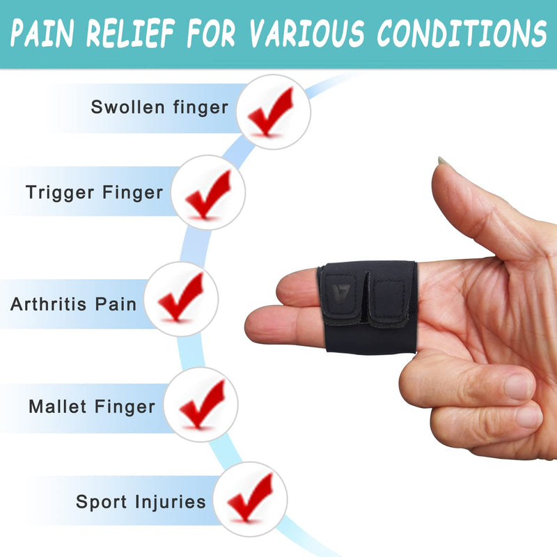 VerteLife Neoprene Finger Splint Thumb Brace Protector Finger Support Comfortable Breathable Finger Tape Finger Guard Relieve Finger Joint Pain Style-1 M - NewNest Australia