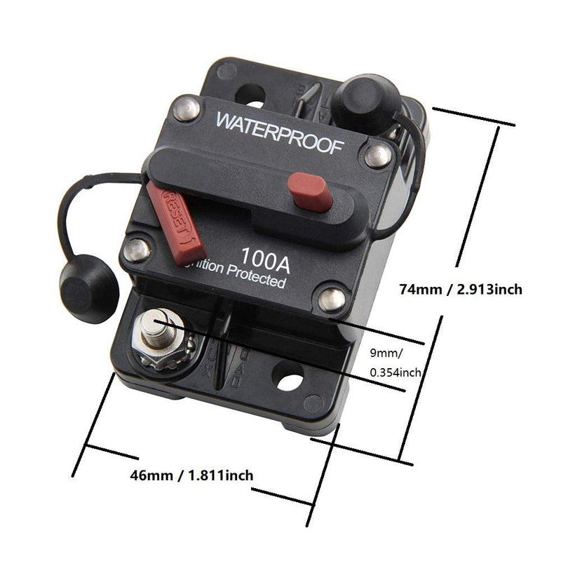 STETION 100 Amp Circuit Breaker Trolling with Manual Reset Car Marine Trolling Motors Boat ATV Manual Power Protect for Audio System Fuse 12V-48VDC Waterproof (100Amp) … 100Amp - NewNest Australia