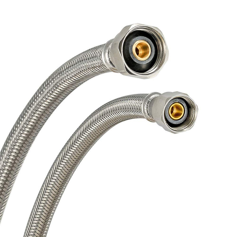 Eastman 48025 12-Inch Length Flexible Faucet Connector, Braided Stainless Steel Supply Hose Line, 1/2-inch FIP x 1/2-inch Compression Inlet 12 Inch - NewNest Australia