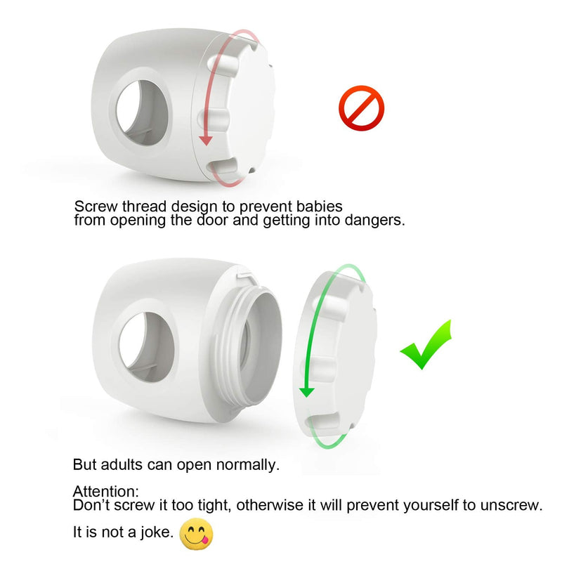 Uxoz Door Knob Safety Cover, 4 Pack Baby Safety Door Handle Cover, Screw Thread Design, Reusable, Reliable Solution to Prevent Kids from Popping Off The Covers 4 Count (Pack of 1) - NewNest Australia