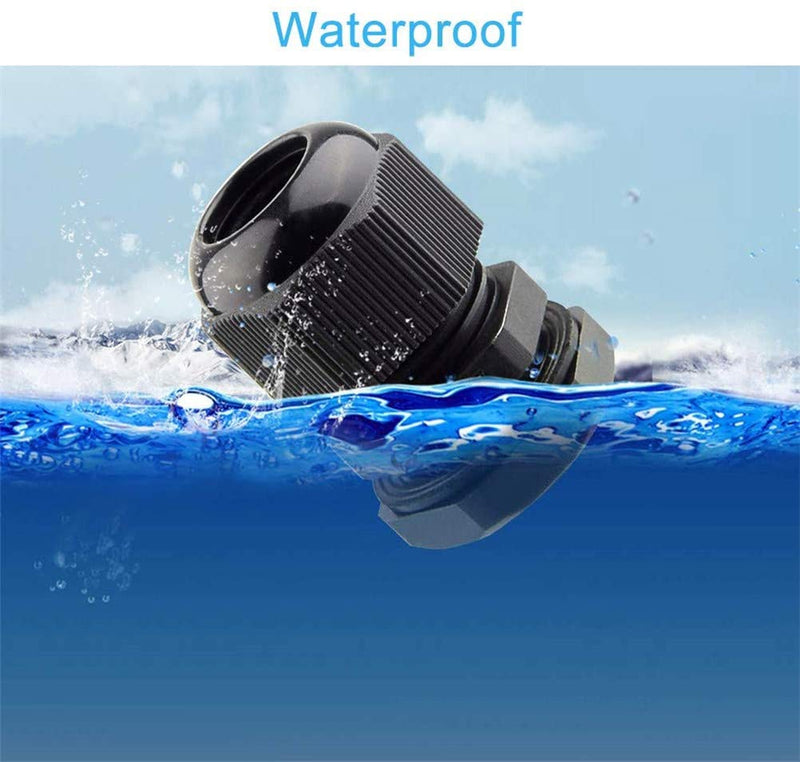 Cable Glands - 25 Pack Plastic Waterproof 3.5-13mm Nylon Cable Glands Joints Wire Protectors, PG 7/9/11/13.5/16, for Home/Garden/Outdoor Lighting Cable Black - NewNest Australia