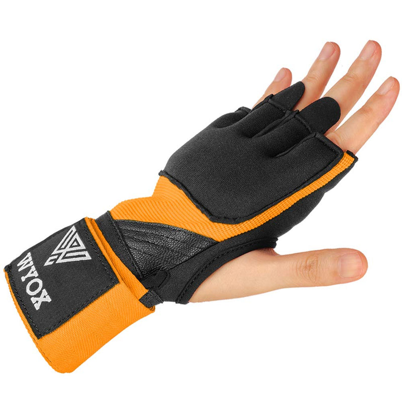 WYOX Boxing Wraps MMA Gloves Inner Boxing Gloves for Men Women Youth - EZ-Off & On - Thick Knuckle Padding - Breathable Fabric Hand Wraps Heavy Bag Gloves Orange Large-X-Large - NewNest Australia