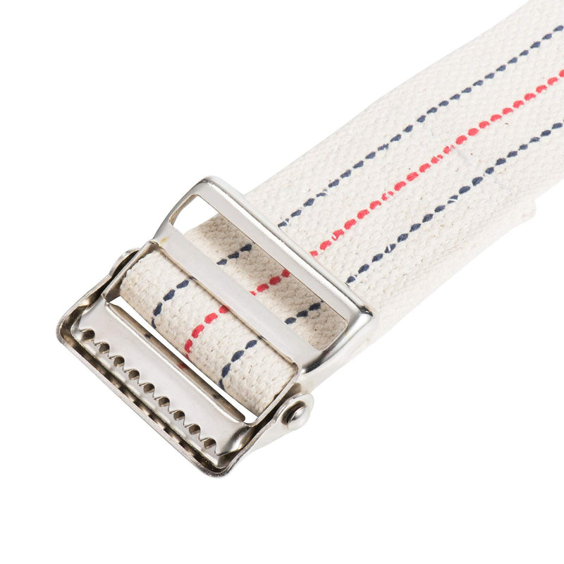 COW&COW Transfer and Gait Belt 60inch - Transfer Walking and Standing Assist Aid for Caregiver Nurse Therapist 2 inches- with Metal Buckle(Beige) Beige With Stripes 60 Inch (Pack of 1) - NewNest Australia