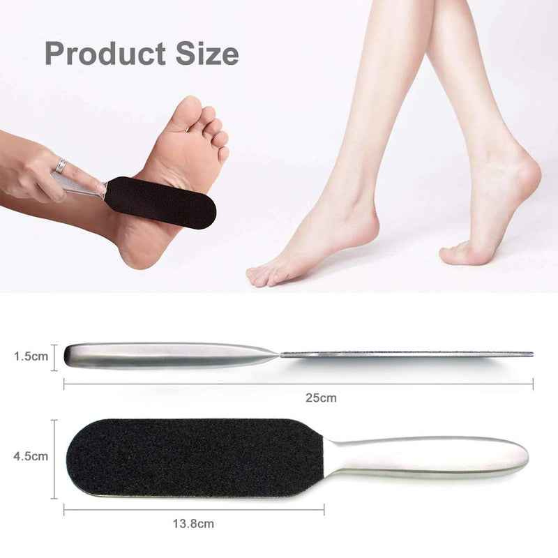 Pedicure Foot File Callus Remover for Dead Skin,Stainless Steel Foot Rasp Scrubber with 10pcs Free Refill Grits Replacement Pads - NewNest Australia