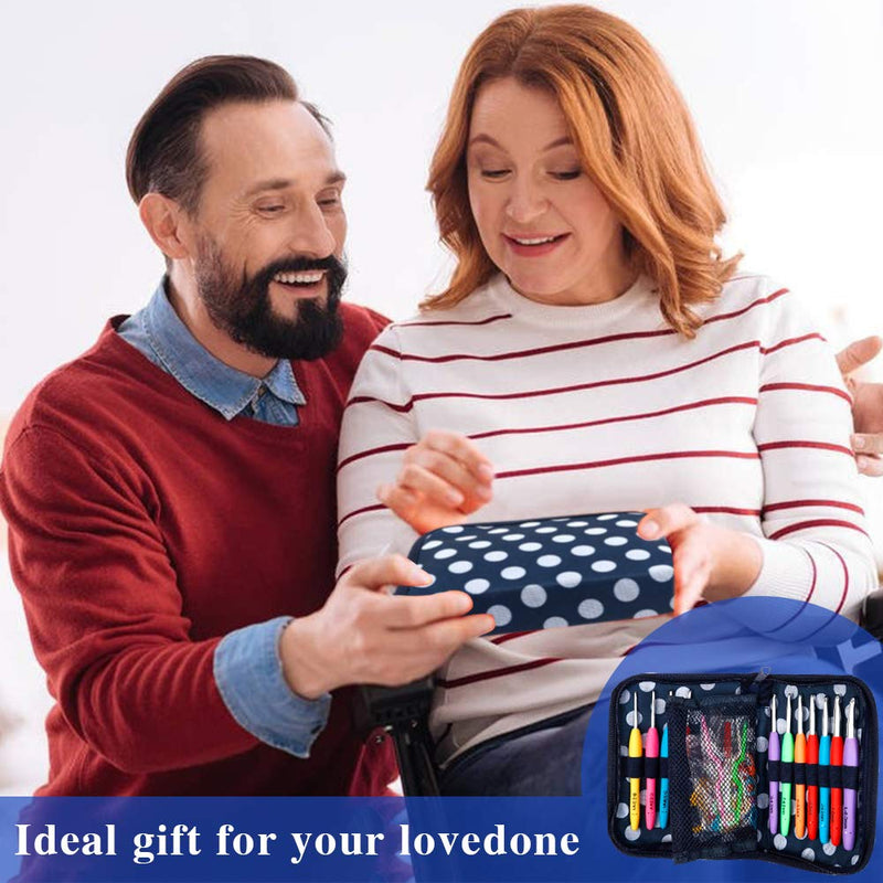 Inscraft 82 Pcs Crochet Hook Set, 19 Sizes 0.6mm-8mm(L), Ergonomic Soft Grip Handles Crochet Needles (11 Sizes) Kit with Bag for Arthritic Hands, Crochet Starter Kit for Beginners Knitting Yarn Lovers - NewNest Australia